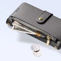 Etui skórzane Dux Ducis Lawa na iPhone 16 Pro Max z odłączanym portfelem magnetycznym - szare