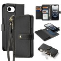 Etui skórzane Dux Ducis Lawa na iPhone 16e / 17e z odłączanym portfelem magnetycznym - czarne