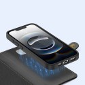 Etui skórzane Dux Ducis Lawa na iPhone 16e / 17e z odłączanym portfelem magnetycznym - czarne