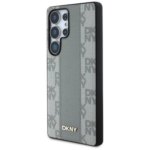 Etui DKNY Leather Checkered Pattern MagSafe na Samsung Galaxy S25 Ultra - szare
