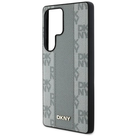 Etui DKNY Leather Checkered Pattern MagSafe na Samsung Galaxy S25 Ultra - szare