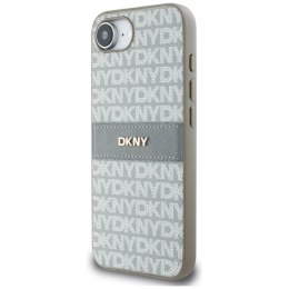 Etui DKNY Repeat Texture Pattern with Tonal Stripe na iPhone 16e - beżowe