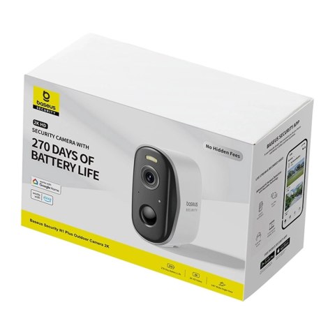 Zewnętrzna kamera Baseus Security N1 Plus 2K - biała
