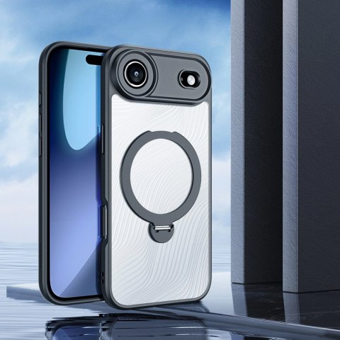 Etui Dux Ducis Aimo Mag z pierścieniem magnetycznym i podstawką na iPhone 17 Air - czarne