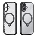 Etui Dux Ducis Aimo Mag z pierścieniem magnetycznym i podstawką na iPhone 17 - czarne