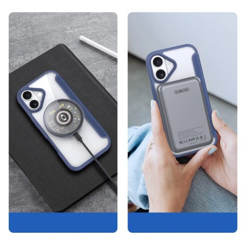 Etui Dux Ducis Skin X Pro na iPhone 17 Air z MagSafe i portfelem - niebieskie
