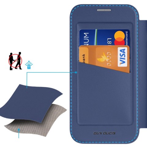 Etui Dux Ducis Skin X Pro na iPhone 17 Pro z portfelem, kompatybilne z MagSafe - niebieskie