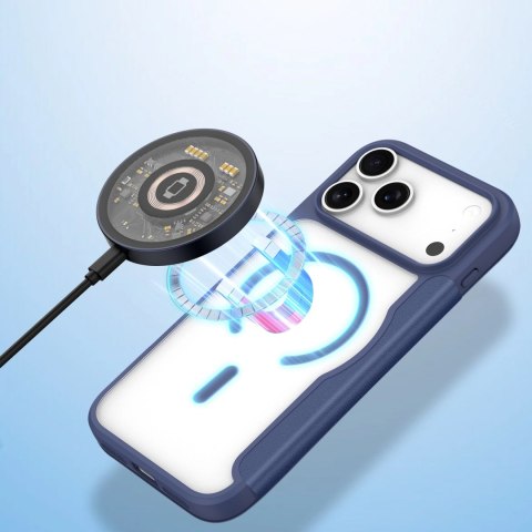 Etui Dux Ducis Skin X Pro na iPhone 17 Pro z portfelem, kompatybilne z MagSafe - niebieskie