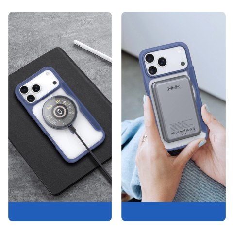 Etui Dux Ducis Skin X Pro na iPhone 17 Pro z portfelem, kompatybilne z MagSafe - niebieskie