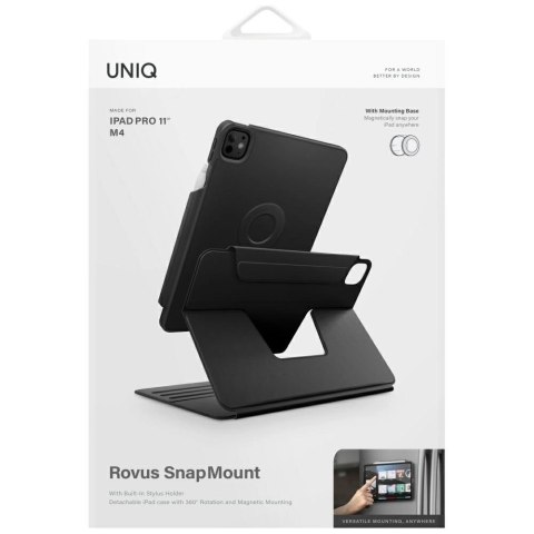 Etui UNIQ Rovus Snapmount Magnetic 360 Rotating Detachable do iPad Pro 11" 2024 (5 gen.) - czarne