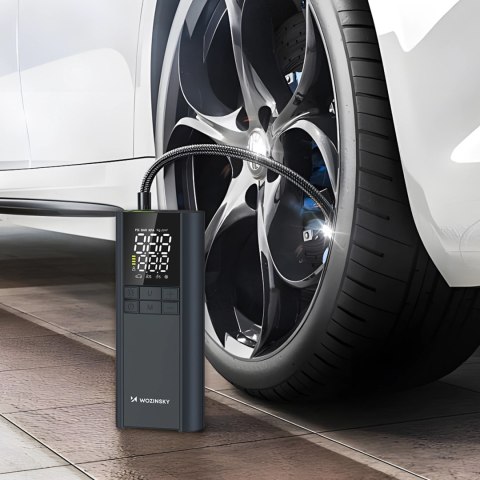 Kompresor Wozinsky WPEP-8000 pompka elektryczna powerbank 8000mAh latarka - czarny