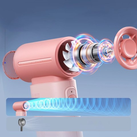 Mini dmuchawa Jisulife Handheld Fan Life9 5000mAh przenośny wiatraczek wentylator USB - różowy