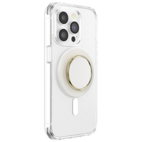 Uchwyt Popsockets Round Luxe Coconut Creme Enamel MagSafe i podstawka na telefonu