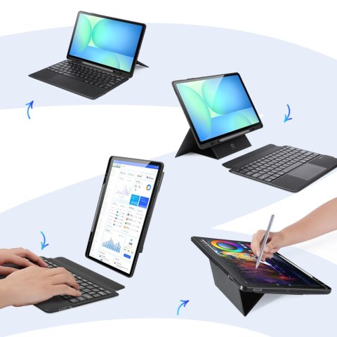 Etui z klawiaturą Dux Ducis (DK series) na Samsung Tab S10 FE+ (Plus) - czarne