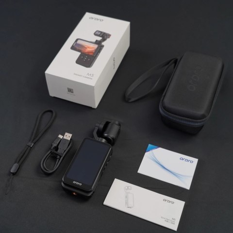 Kamera Ordro Pocket M5 z 3-osiowym gimbalem, 5K, do vlogowania i YouTube - czarna