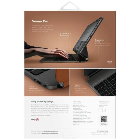 Etui UNIQ Venno Pro Magnetic Smart z klawiaturą do iPad 11" 2025 / iPad Air 11" 2024 / 2025 / iPad Pro 11" 2018 / 2020 / 2021 / 