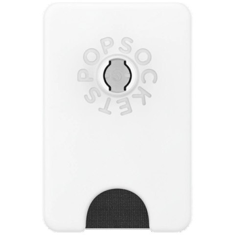 Uchwyt i podstawka do telefonu z portfelem Popsockets PopWallet+ PopGrip PW+ MS G2 MagSafe biało-przezroczysty