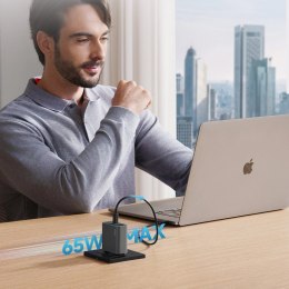 Ładowarka sieciowa Cuktech CUKAD653EUGR 65W GaN 2 x USB-C 1 x USB-A - szara