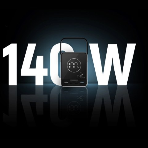 Powerbank Cuktech 300W 40000mAh z ładowaniem bezprzewodowym 2x USB-C + 2x USB-A - czarny