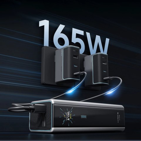 Powerbank Cuktech CKPB200UGLGR 210W 20000mAh 2 x USB-C 1 x USB-A - szary