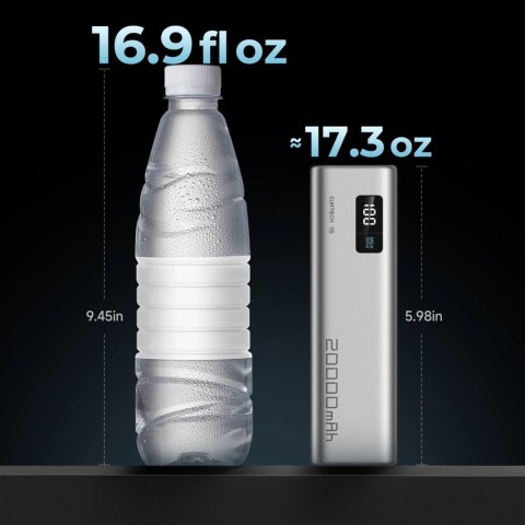 Powerbank Cuktech CUKP200XGLGR 100W 20000mAh 2 x USB-C 1 x USB-A - szary