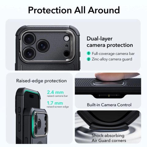 Etui ESR Cyber Kickstand MagSafe na iPhone 17 Pro - czarne