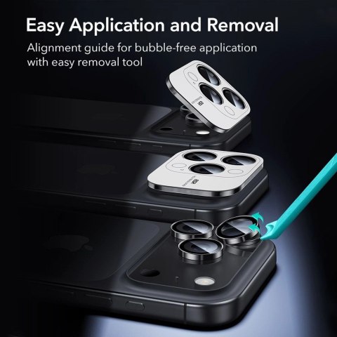 Osłona aparatu ESR Armorite na iPhone 14 Pro / Pro Max / 15 Pro / Pro Max / 16 Pro / Pro Max / 17 Pro / Pro Max - czarna