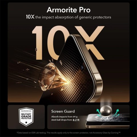 Szkło hartowane ESR UltraFit Armorite Pro na iPhone 17 Pro - przezroczyste