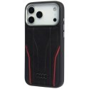 Etui Audi R8 Genuine Leather MagSafe do iPhone 17 Pro Max - czarno-czerwony