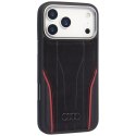 Etui Audi R8 Genuine Leather MagSafe do iPhone 17 Pro - czarno-czerwony