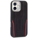 Etui Audi R8 Genuine Leather MagSafe do iPhone 17 - czarno-czerwony