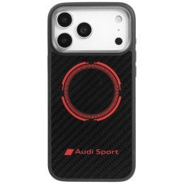Etui Audi RSQ Carbon Fiber Sport Red Circle MagSafe do iPhone 17 Pro Max - czarne