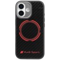 Etui Audi RSQ Carbon Fiber Sport Red Circle MagSafe do iPhone 17 - czarne