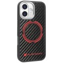 Etui Audi RSQ Carbon Fiber Sport Red Circle MagSafe do iPhone 17 - czarne