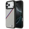 Etui BMW M Tricolor Metal Logo MagSafe do iPhone 17 Pro Max - szare