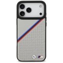 Etui BMW M Tricolor Metal Logo MagSafe do iPhone 17 Pro Max - szare