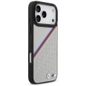 Etui BMW M Tricolor Metal Logo MagSafe do iPhone 17 Pro Max - szare