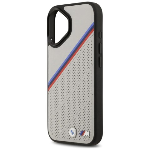 Etui BMW M Tricolor Metal Logo MagSafe do iPhone 17 - szare