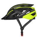Kask rowerowy MTB Wozinsky z odpinanym daszkiem i tylną lampką USB 54-57 cm - czarno-żółty