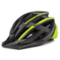 Kask rowerowy MTB Wozinsky z odpinanym daszkiem i tylną lampką USB 54-57 cm - czarno-żółty