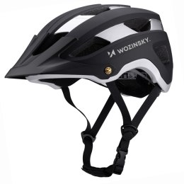 Kask rowerowy MTB Wozinsky z odpinanym daszkiem lekki 57-62 cm - czarno-srebrny