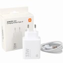 Ładowarka sieciowa Xiaomi MDY-16-EF 1xUSB-A 33W z kablem USB-C 3A - biała
