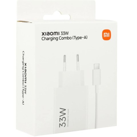 Ładowarka sieciowa Xiaomi MDY-16-EF 1xUSB-A 33W z kablem USB-C 3A - biała