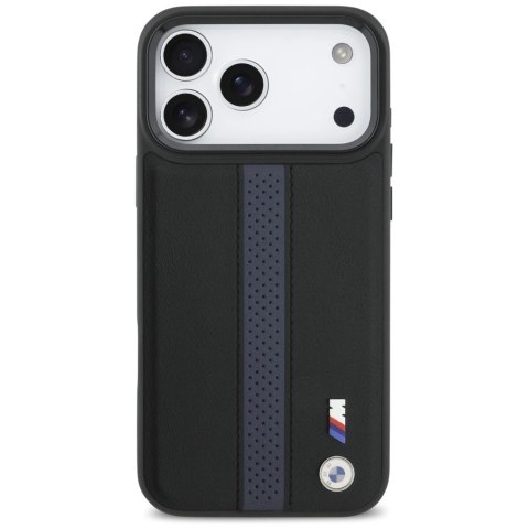 Etui BMW M Perforated Stripe Logo MagSafe na iPhone 17 Pro Max - niebieskie