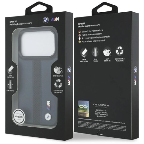 Etui BMW M Perforated Stripe Logo MagSafe na iPhone 17 Pro - granatowe