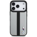 Etui BMW M Perforated Stripe Logo MagSafe na iPhone 17 Pro - szare
