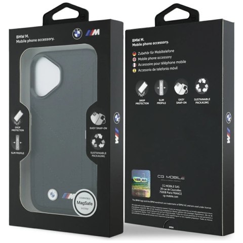 Etui BMW M Quilted Logo MagSafe na iPhone 17 - czarne