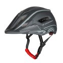 Kask rowerowy fullface dziecięcy Wozinsky z tylną lampką USB 52-56 cm - szary