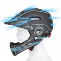 Kask rowerowy fullface dziecięcy Wozinsky z tylną lampką USB 52-56 cm - szary