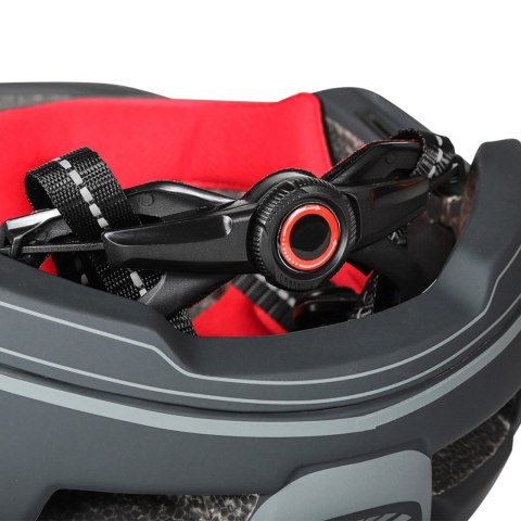 Kask rowerowy fullface dziecięcy Wozinsky z tylną lampką USB 52-56 cm - szary